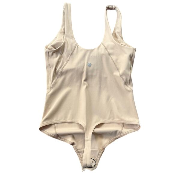 Lululemon Align Bodysuit Women Size 2 W1DY7S in CNTR Beige Nude NWT - Picture 3 of 16